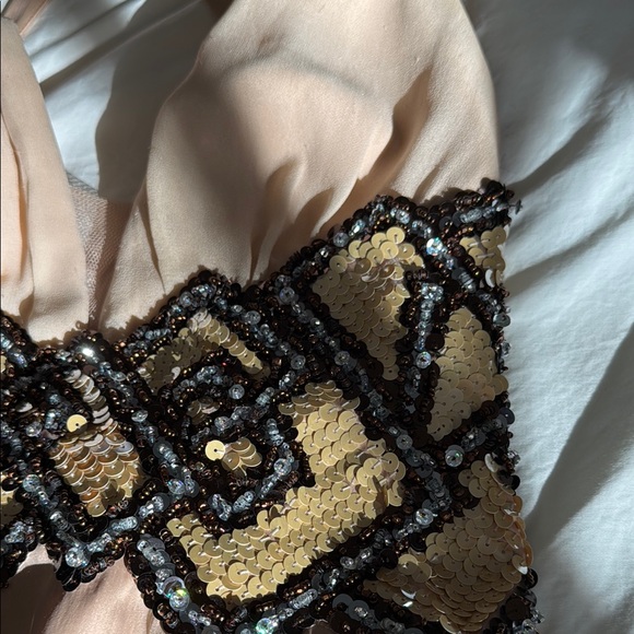 Mandalay Champagne  blush Halter Maxi Dress - Picture 5 of 13